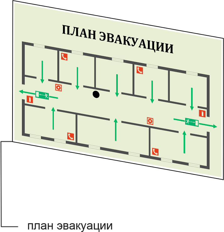 План эвакуации со строительных лесов